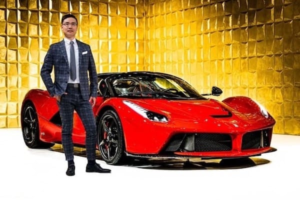 Person in front of a car