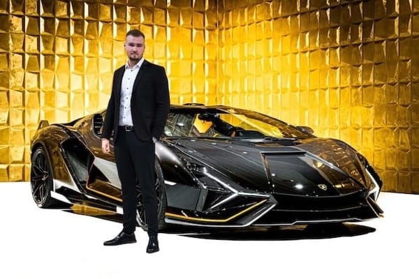 Person in front of a car