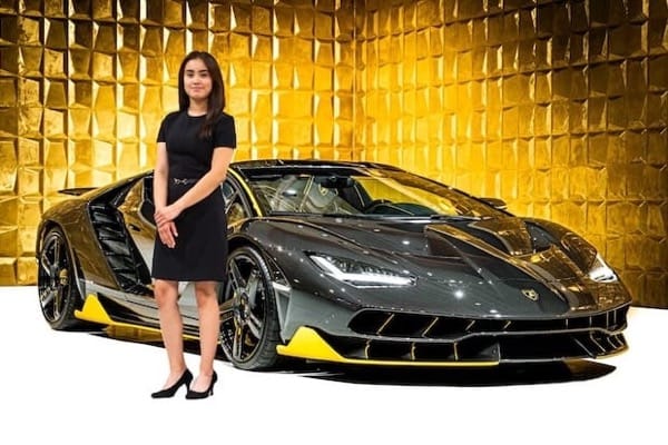 Person in front of a car