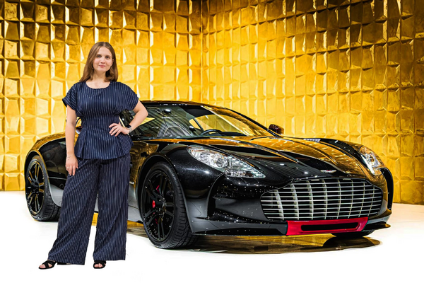 Person in front of a car